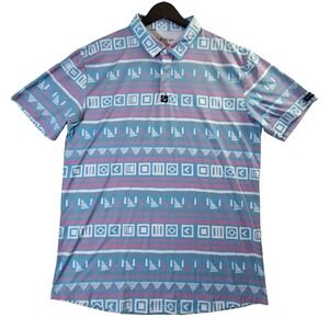 Full Wedge Golf Geometric Polo Shirt Men's 3XL* (Fits XL) Performance Stretch